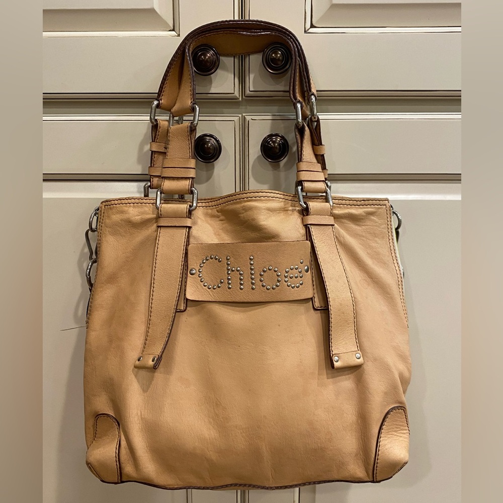 Chloe Tan Lambskin Leather Tote authentic EUC
